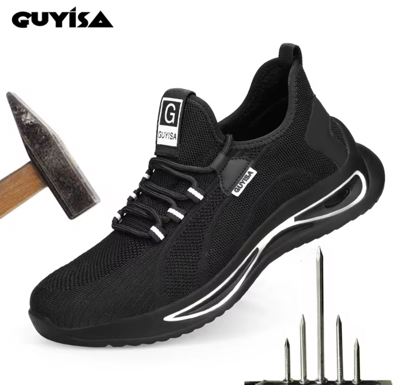 Zapatilla de Seguridad Guyisa® Modelo 1052 Unisex Puntera de Acero Suela de Kevlar Anti Calvos