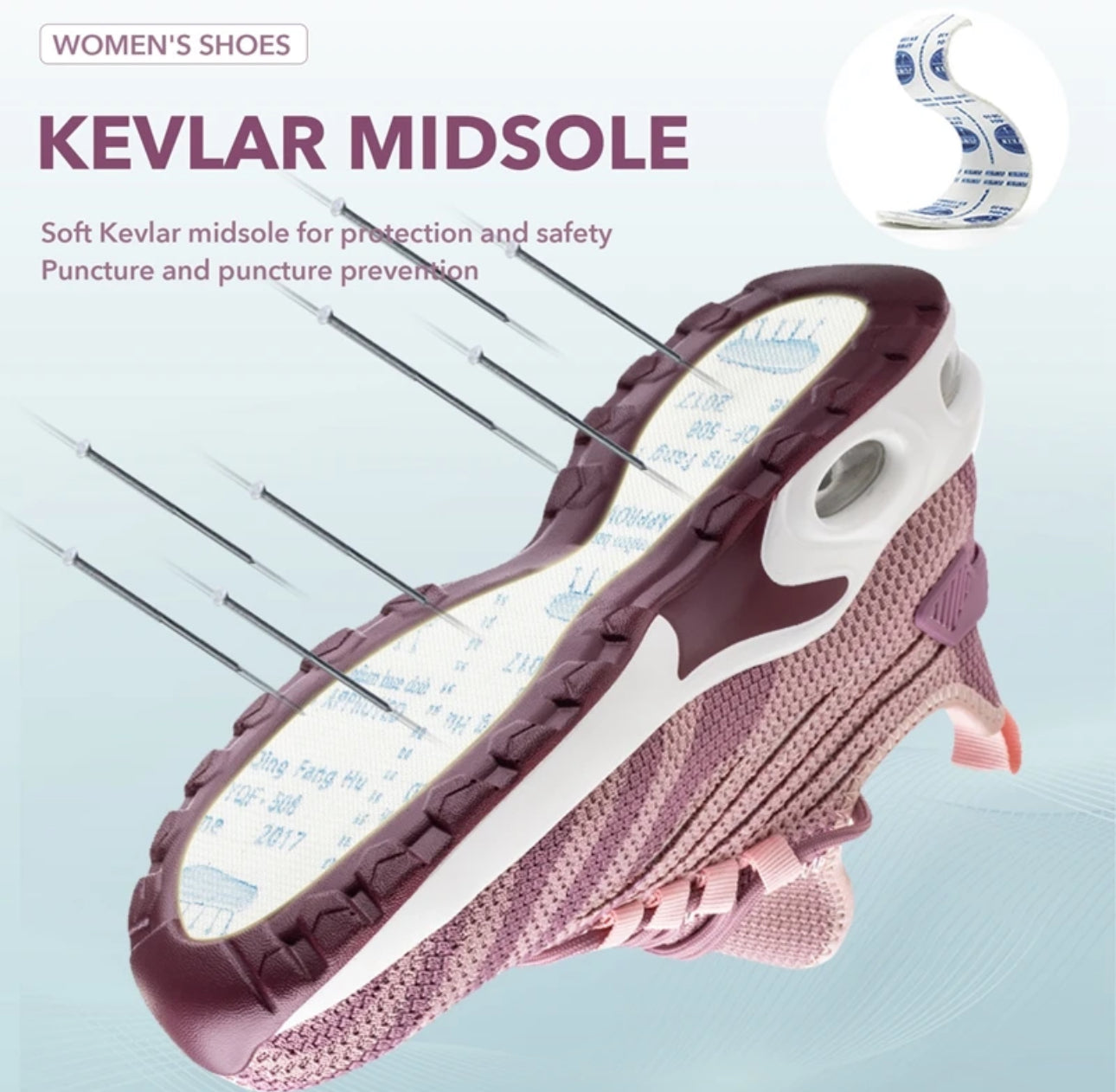 Zapatilla de Seguridad Guyisa Modelo 0277 Mujer Puntera de Acero Suela de Kevlar Anti Clavos